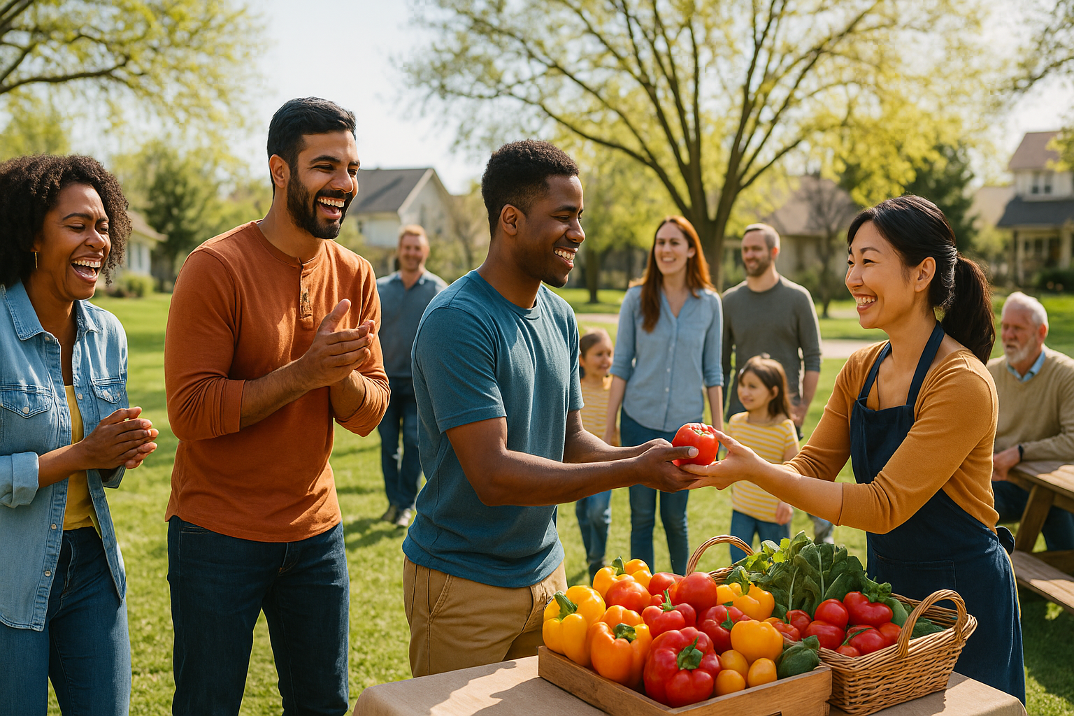 Community members working together